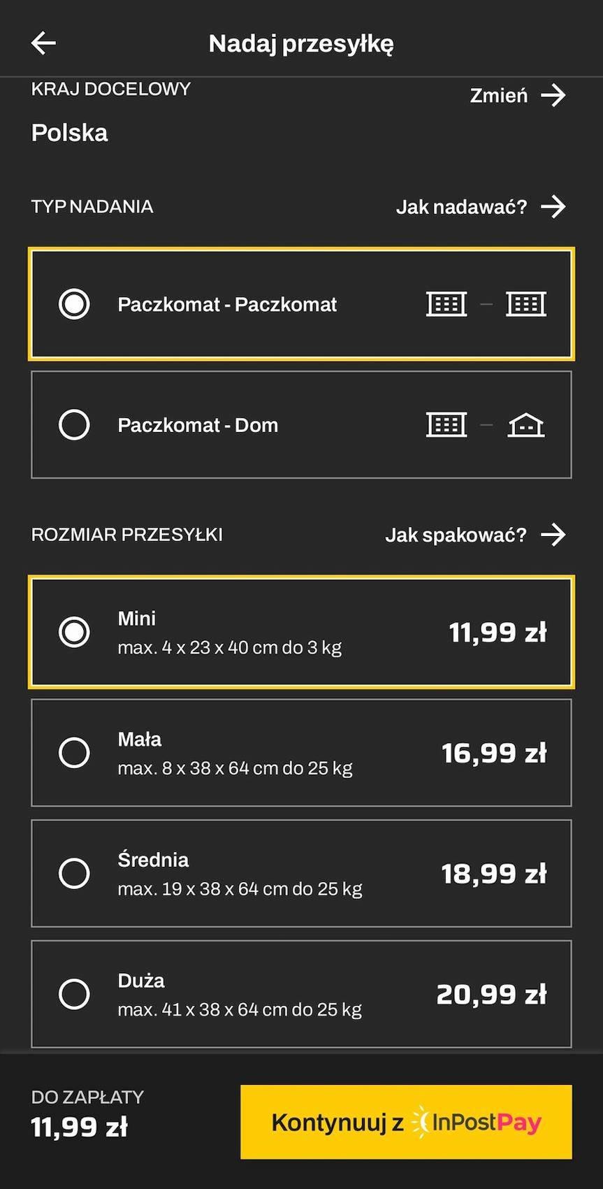 Mini Paczka - najtańsza i najwygodniejsza opcja wysyłki przez Paczkomat InPost!