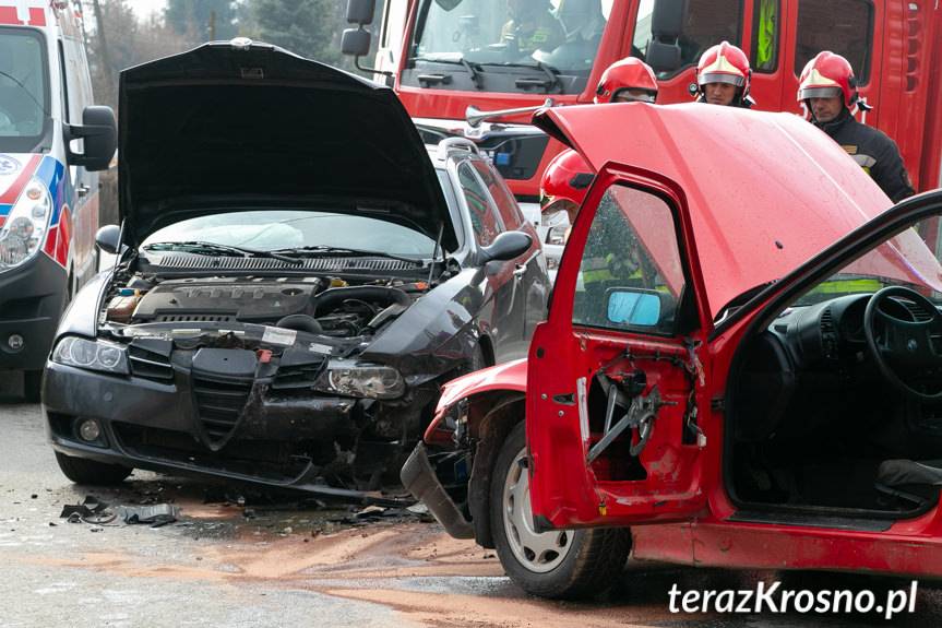 Wypadek w Łękach Strzyżowskich, jedna osoba poszkodowana