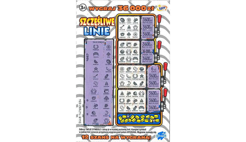 Szczęśliwiec "wydrapał" w Krośnie 36 tysięcy złotych