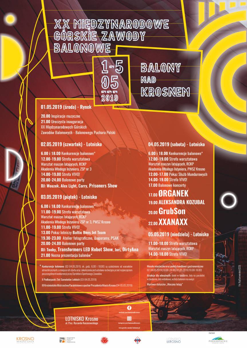 Balony nad Krosnem 2019 - Program