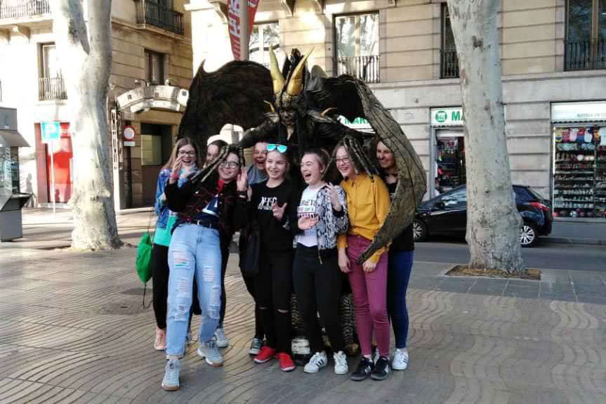 Uczniowie Szkoły Podstawowej w Długiem w Hiszpanii