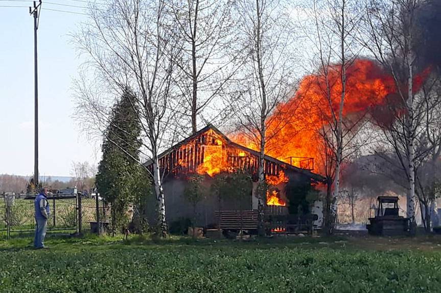 Pożar altany w Pustynach