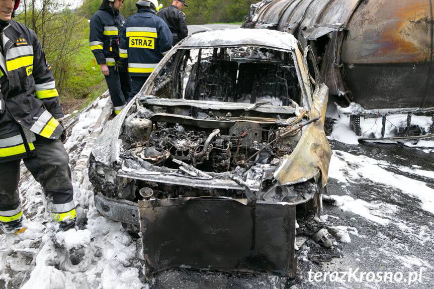 Wypadek w Nowej Wsi / Lipowicy, spłonęła cysterna