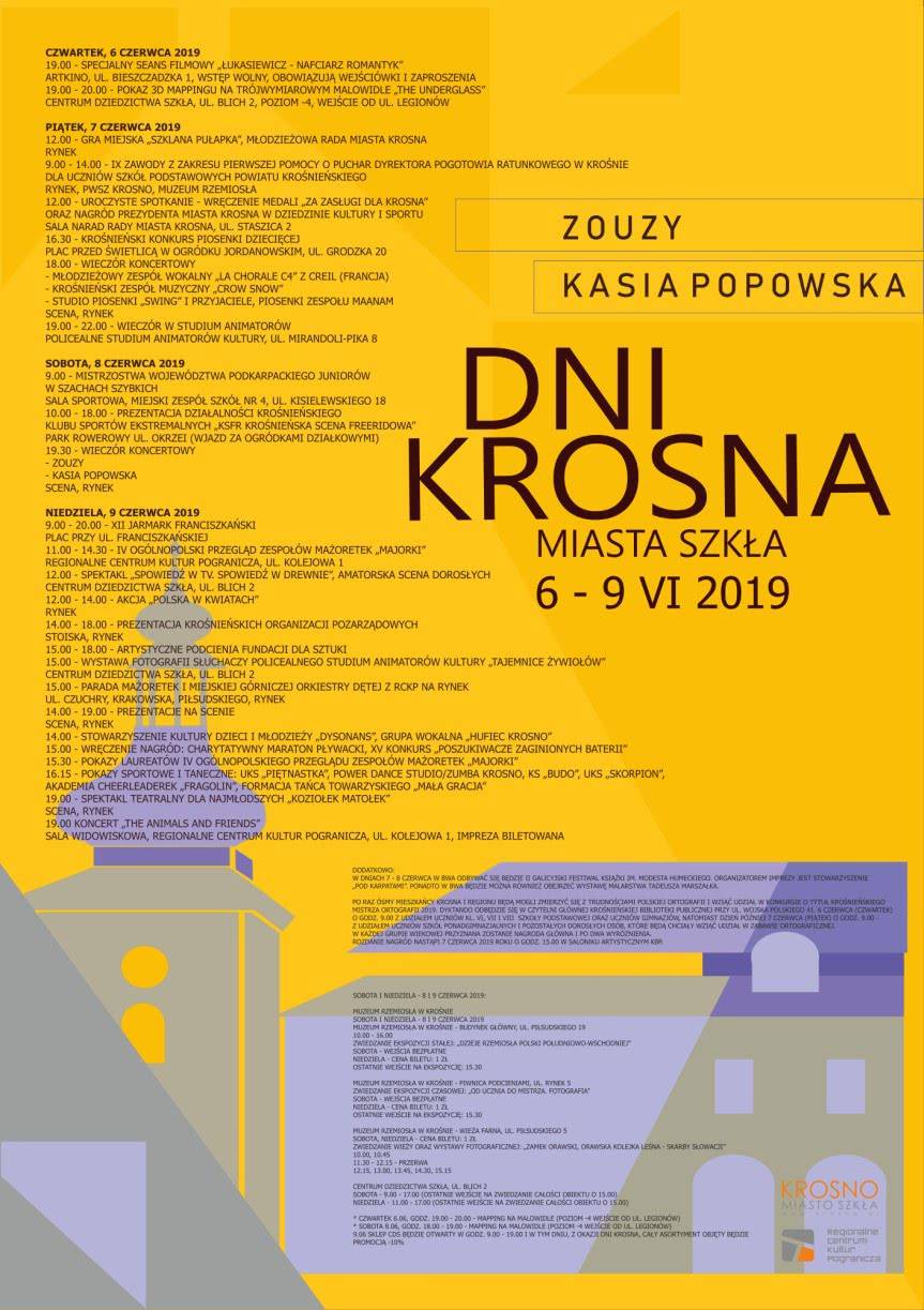 Dni Krosna - Miasta Szkła 2019 - Program
