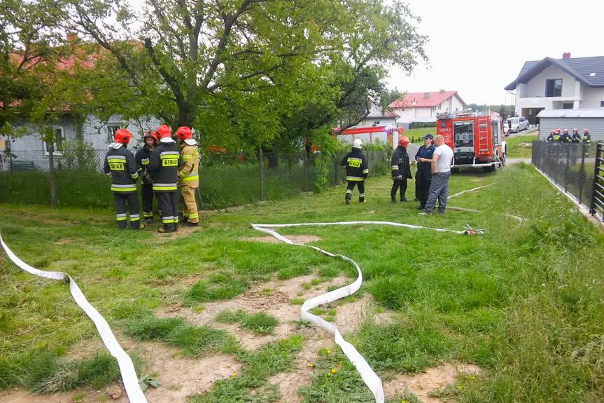 Rozszczelniona rura z gazem w Targowiskach