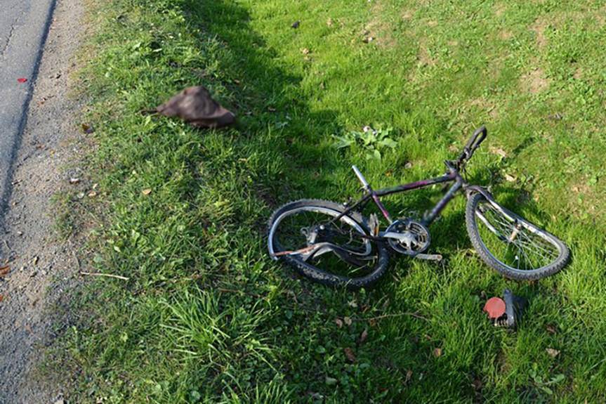 Pijany rowerzysta wjechał do rowu