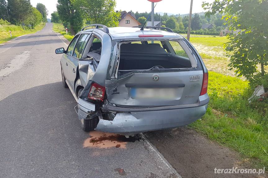 Zderzenie dwóch samochodów w Krasnej