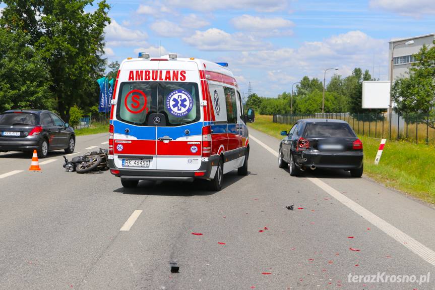 Zderzenie na DK28, motocyklista w szpitalu