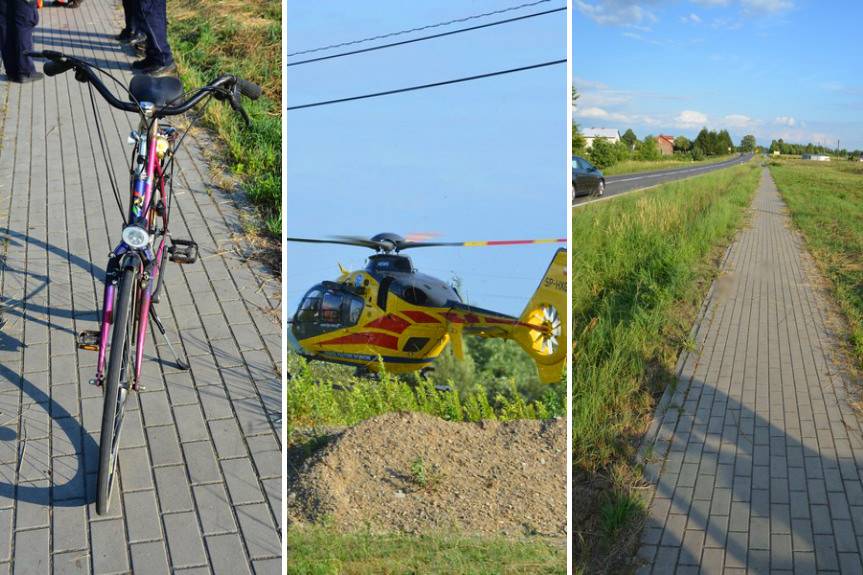 Wypadek rowerzysty w Wojaszówce