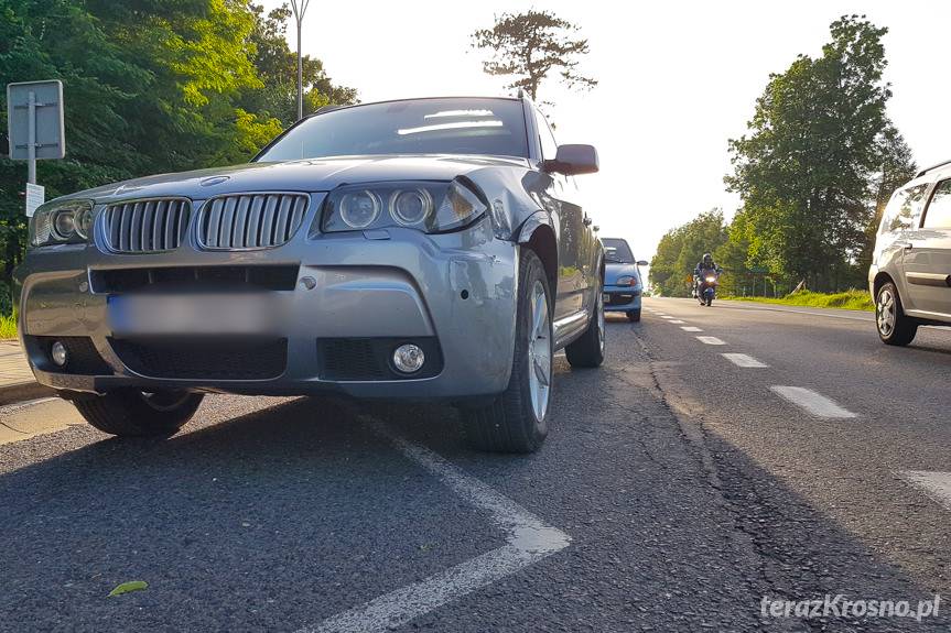 Zderzenie bmw i opla w Klimkówce