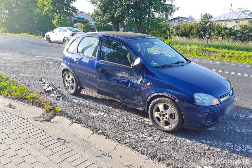 Zderzenie bmw i opla w Klimkówce