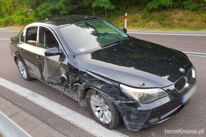 Zderzenie samochodów w Komborni