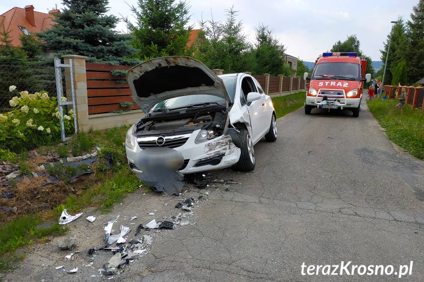 Zderzenie samochodów w Korczynie