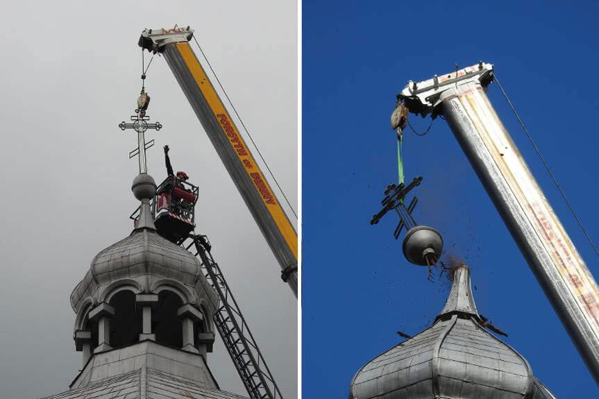 Zdjęli kopułę z krzyżem, groziła zawaleniem