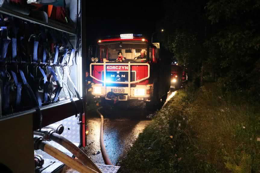 Korczyna. Pożar zmywarki w budynku mieszkalnym
