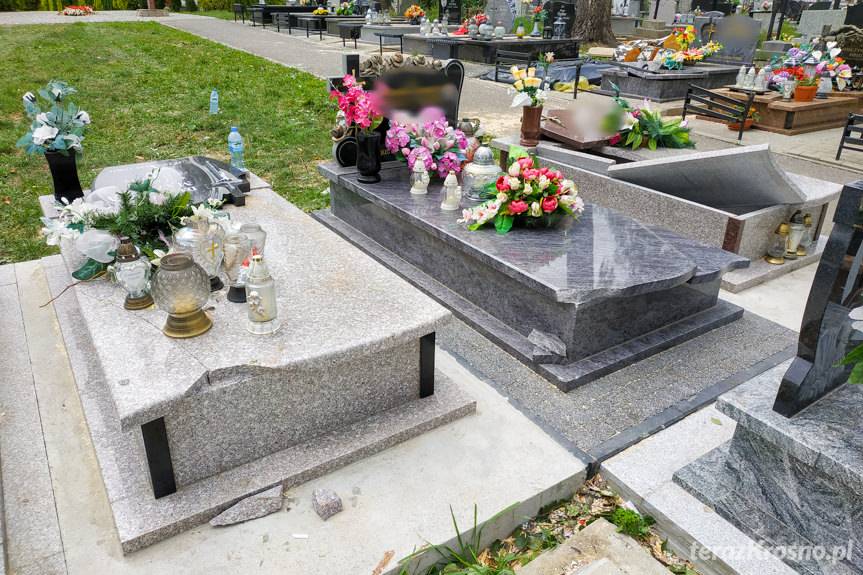 Drzewo spadło na groby na cmentarzu w Jedliczu