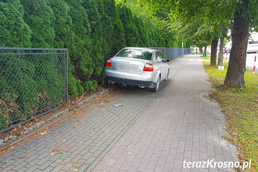 Uniknął zderzenia ale wjechał w ogrodzenie