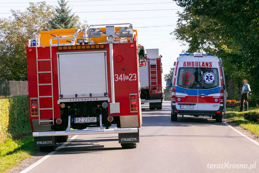 Zręcin. Wjechał do przydrożnego rowu
