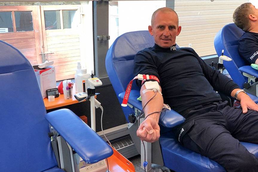 Zbiórka krwi pod krośnieńską komendą