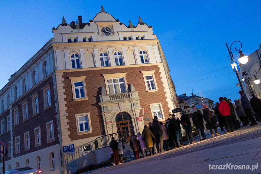 Protest przed sądem w Krośnie