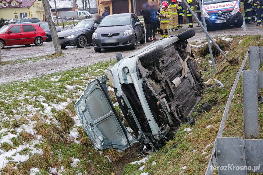 Zderzenie dwóch samochodów w Bziance