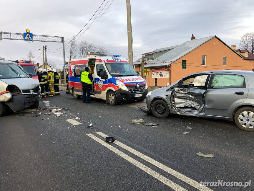 Zderzenie renault i fiata w Rymanowie