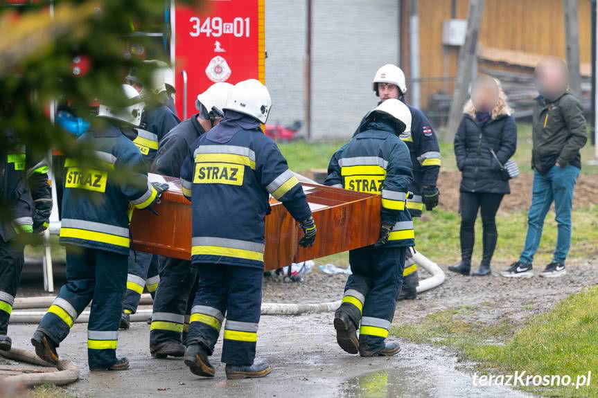 Pożar budynku w Bóbrce