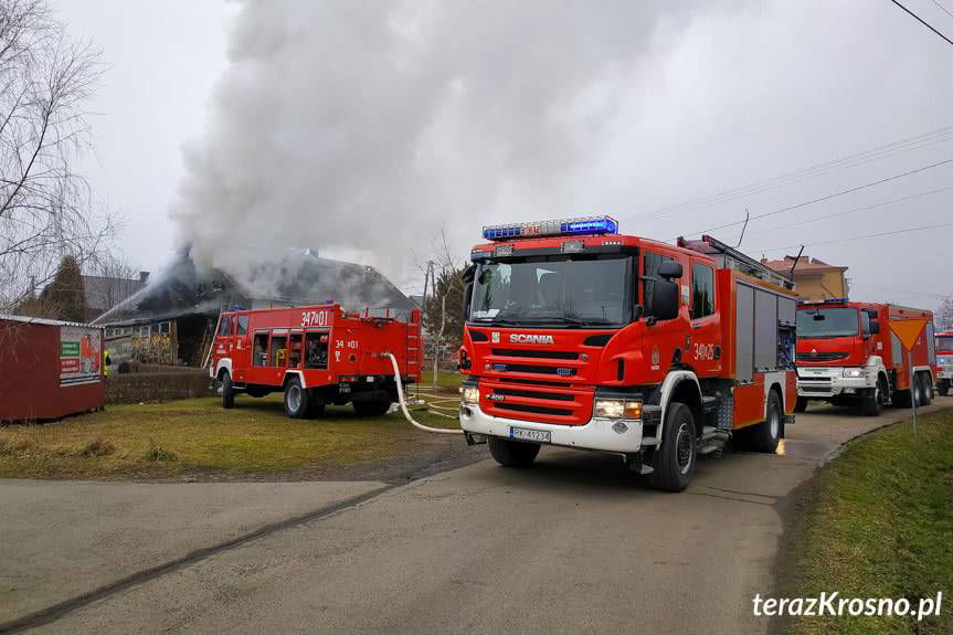 Pożar budynku w Bóbrce
