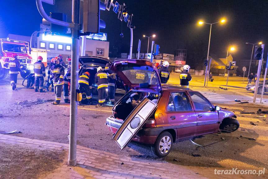 Wypadek w Krośnie na skrzyżowaniu