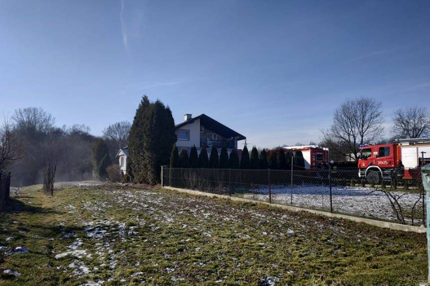 Pożar w piwnicy budynku mieszkalnego w Krościenku Wyżnym