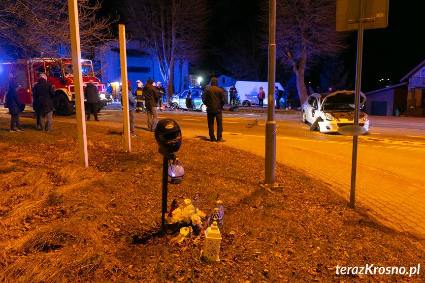 Wypadek w Krośnie, zderzenie citroena i peugeota