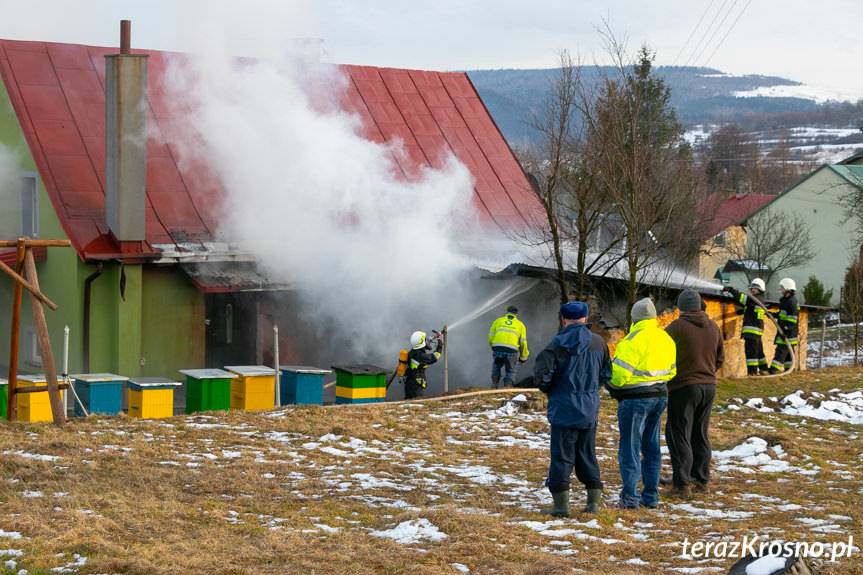 Pożar garażu i domu w Głojscach