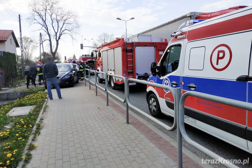 Zderzenie seata i nissana w Krośnie