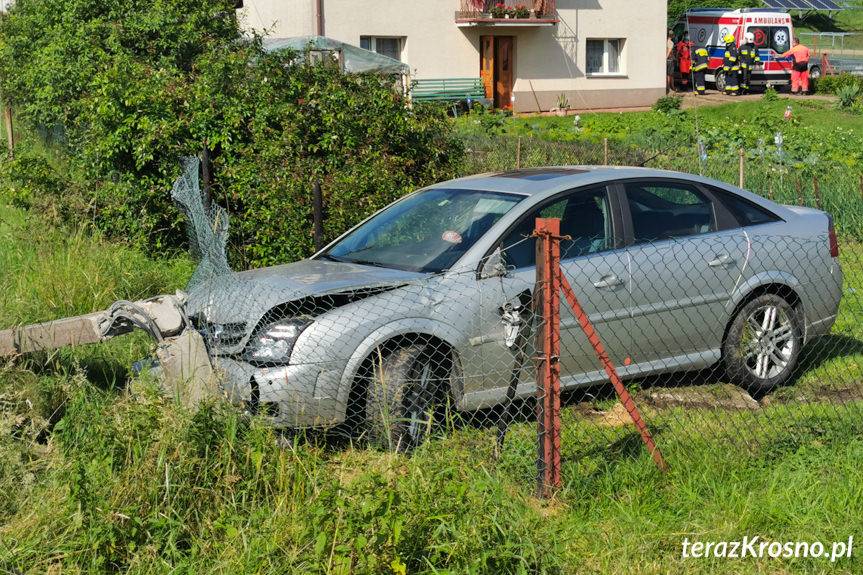 Uderzyła oplem w słup w Posadzie Jaśliskiej