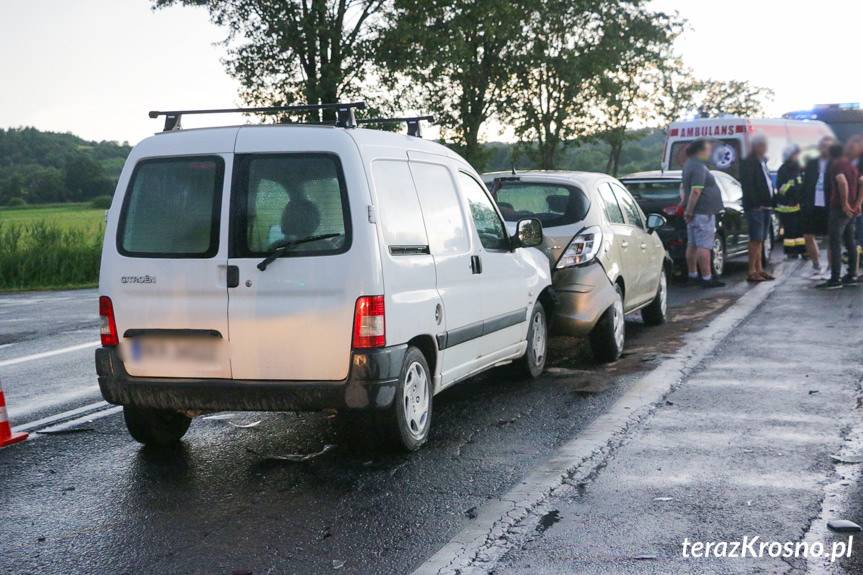 Zderzenie trzech samochodów w Rymanowie
