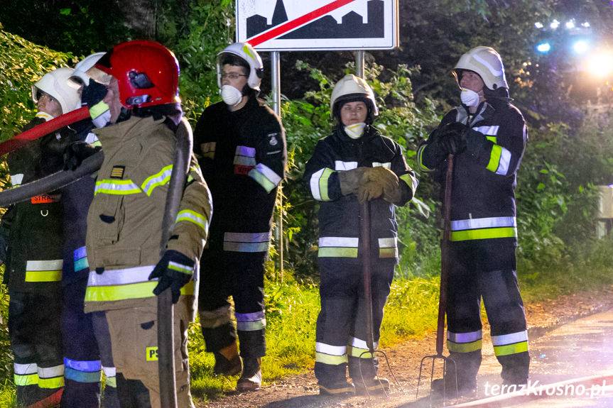 Pożar stodoły w Łączkach Jagiellońskich