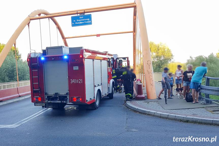 Wypadek wędkarza, wpadł do Wisłoka