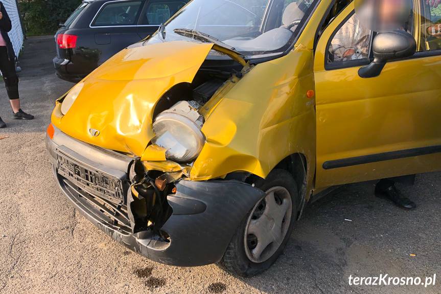 Kolizja daewoo i alfy romeo w Iskrzyni