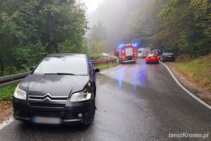 Zderzenie volkswagena i citroena w Korczynie