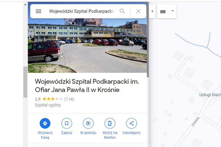 Ktoś zmienił nazwę krośnieńskiego szpitala na "im. Ofiar Jana Pawła II" 