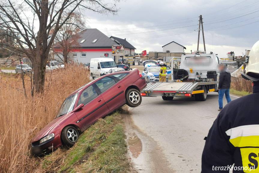 Zręcin. Stracił panowanie nad autem i zjechał z drogi