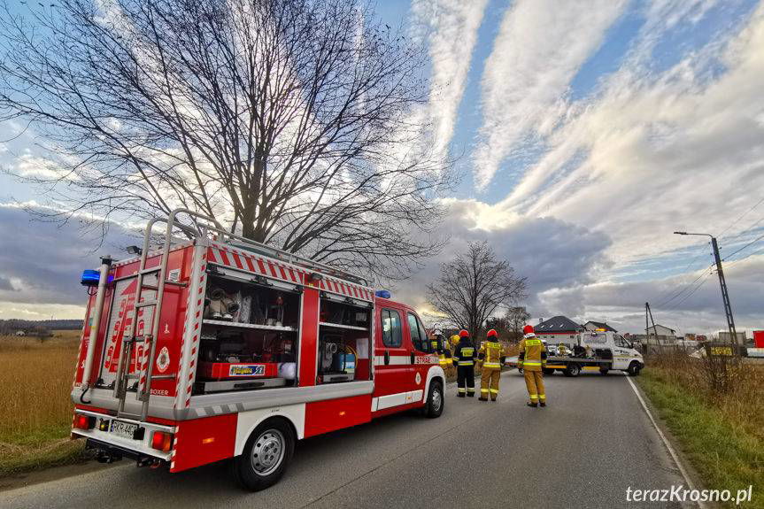 Zręcin. Stracił panowanie nad autem i zjechał z drogi