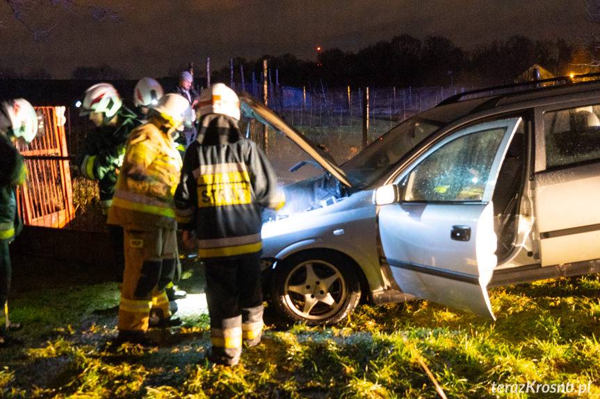 Pożar peugeota i opla