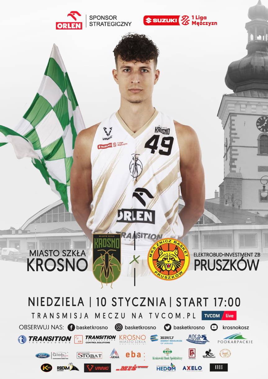 W niedzielę koszykarze Miasta Szkła Krosno zmierzą się z Elektrobud-Investment ZB Pruszków