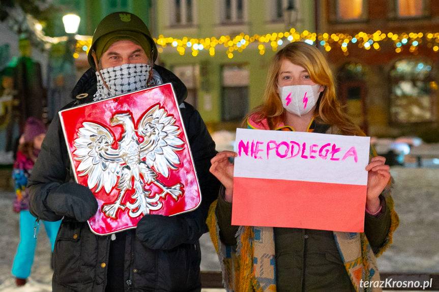 Protest przeciwko ustawie antyaborcyjnej w Krośnie