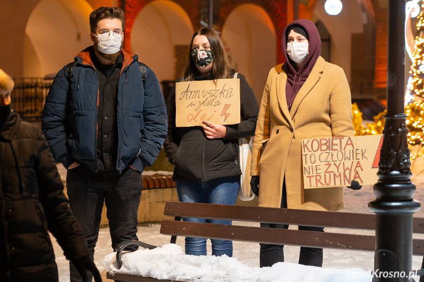 Protest przeciwko ustawie antyaborcyjnej w Krośnie