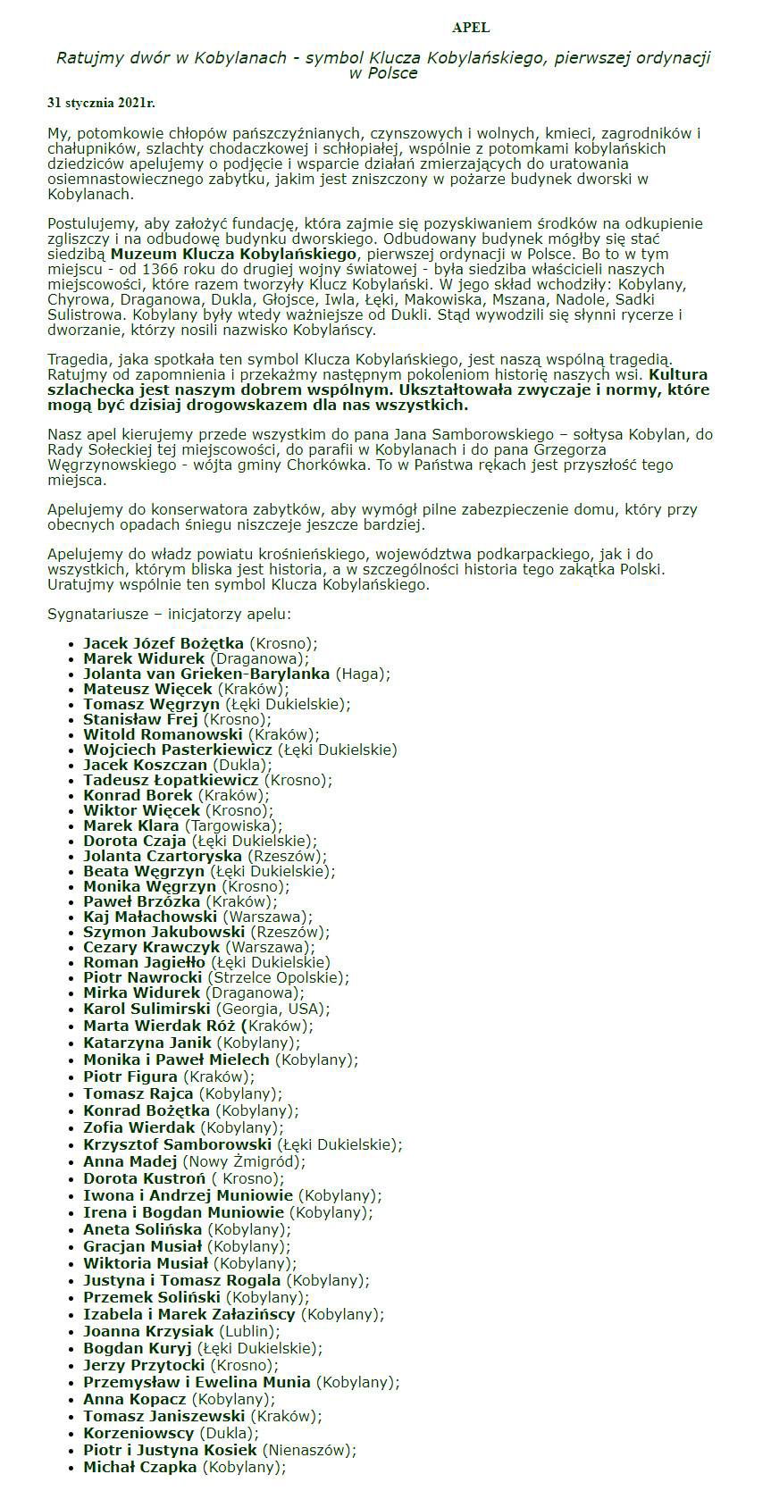 Chcą ratować dwór w Kobylanach. Jest apel