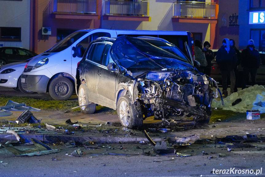 Zderzenie trzech samochodów na Sikorskiego