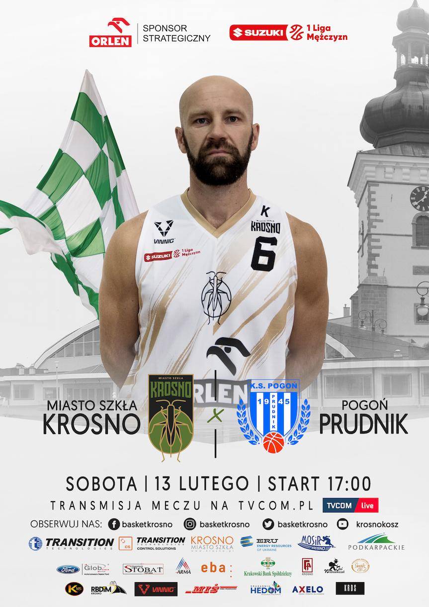 W sobotę koszykarze Miasta Szkła Krosno zmierzą się z Pogonią Prudnik