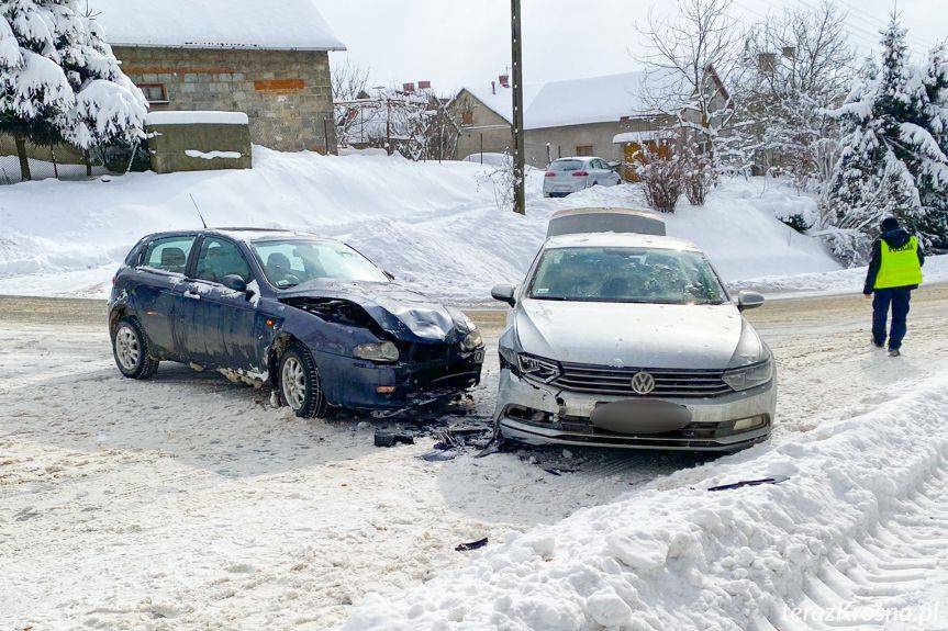Zderzenie alfy romeo i volkswagena w Krościenku Wyżnym